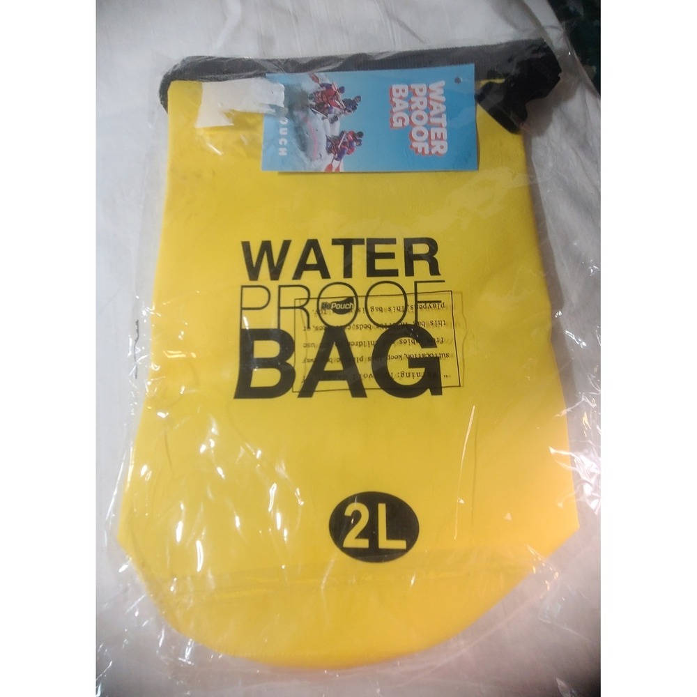 NEW! NuPouch Heavy Duty Vinyl 2 Liter Yellow Waterproof Bag Gym Kayaking Boating